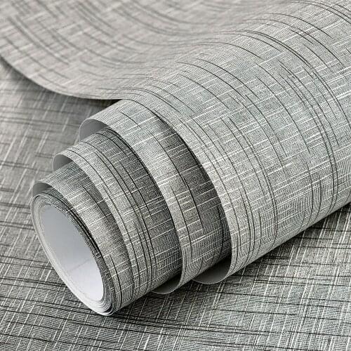 Thick Self-adhesive Gray Linen Solid Color Wallpaper For Living Room Tv Background Waterproof Dormitory Vliny Wall Sticker