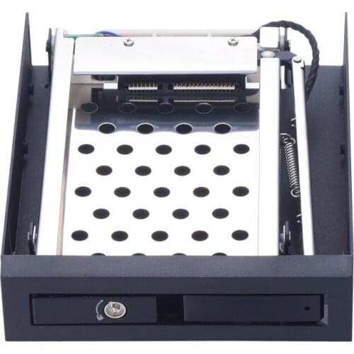 Uneatop Aluminum 2.5in SATA Tray-less Internal SSD HDD Mobile Rack for 3.5in Floppy Drive Bay Hot Swap