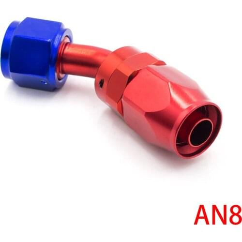 High Performance Fitting AN08 Aluminum Fittings 45 Degree Oil/Fuel/Swivel hose fittings Hose End Fitting TT100353-4
