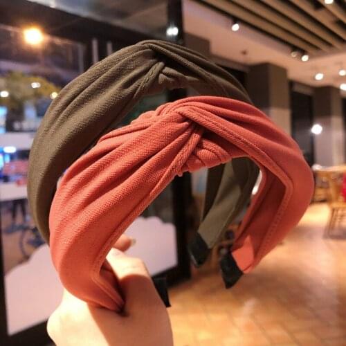 2021 Non-slip Resilience Retro Solid Wide Headband Hair Band Hair Hoop Bezel Women Girls Hairbands Hair Accessories Headwear