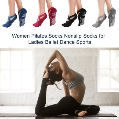 Women Pilates Silicone Socks Cotton Nonslip Yoga Socks For Ladies Ballet Dance Sports Socks Foot Massage
