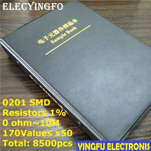 0201 SMD Resistor Sample Book 170values*50pcs=8500pcs 1% 0ohm to 10M Chip Resistor Assorted Kit