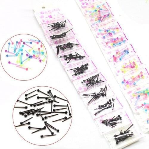 100 Pcs Plastic Sticks Hypoallergenic Studs Earrings Anti-allergy Transparent Mixed color Stud Earrings For Women Jewelry