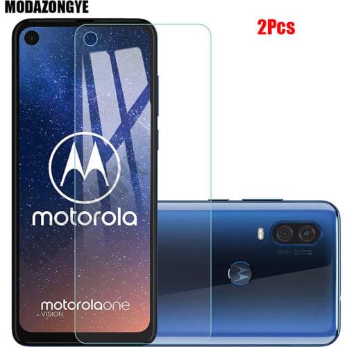 2 Pcs Screen Protector For Motorola One Vision Tempered Glass Motorola Moto One Vision OneVision Glass Protective Film 6.3 inch