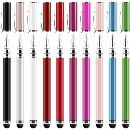 2 in 1 Capacitive Touch Pen Stylus Screen Ball-point Drawing Pen for Smart Phone for IPhone IPad Tablet PC Portable