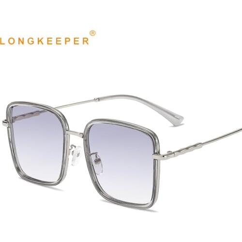 LongKeeper Oversized Sunglasses Women Luxury Brand Design Vintage Square Sun Glasses Female Shades UV400 Eyewear Oculos de sol
