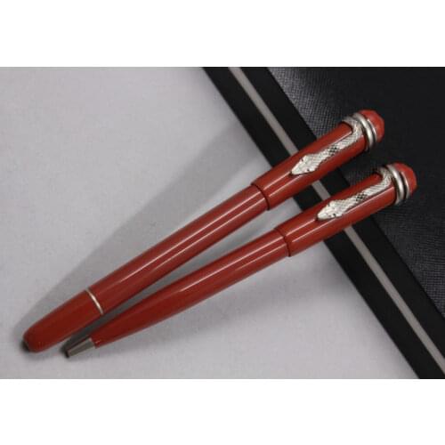 2021 Luxury New Mon Heritage Series Ballpoint Roller Ball Pen with Snake Clip Office Fountain Pens