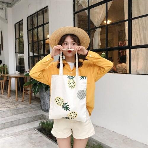 2020 Ladies Korean Canvas Bag Literary Simple Shopping Bag Large Capacity Female Bag Shoulder Bag Shopping Bag Handbag