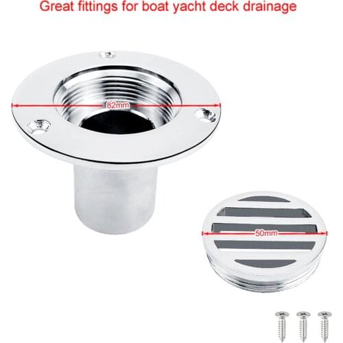 316 Floor Drain Wear Resistant Rust Resistant for Boat Deck Drainage Fishing Boats Drain Supplies Accessories 37mm 2.32 Inch