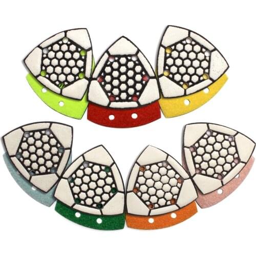 7pcs Triangle Sanding Pads 3" Diamond Dry Polishing Pads Sandpaper For Renovator Tool Multi-Function Oscillating Grinding Pads