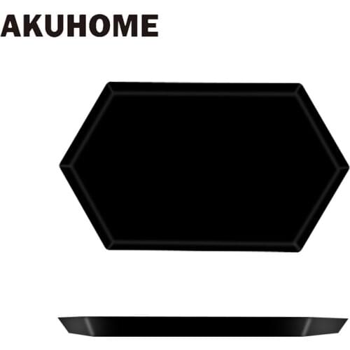 AKUHOME Scandinavian Stainless Steel Plate Geometric Series Diamond Shaped Combo Tray Creative Metal Breakfast Dish