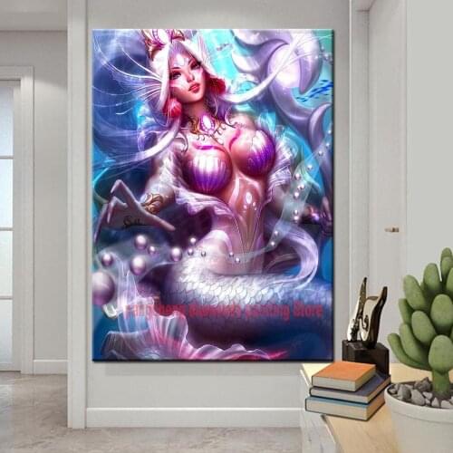 5d Diy Diamond Painting Cartoon Fantasy Mermaid Sexy Girl Full Square/Round Rhinestone Embroidery Cross Stitch Mosaic home decor