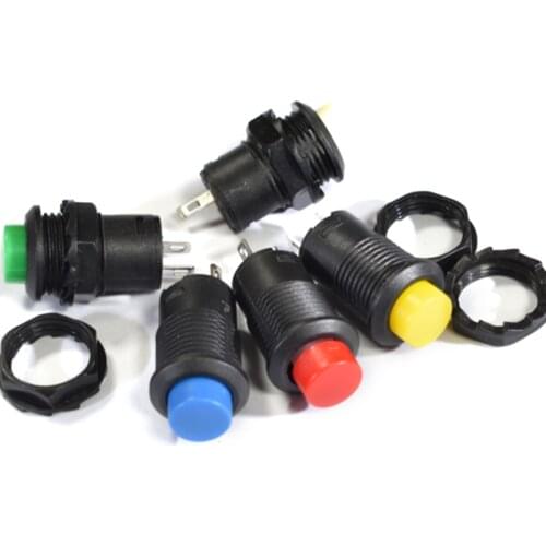 Free shipping 50PCS DS-428/425A Red/green DS428/425 circular Button switch No lock Self reset Open