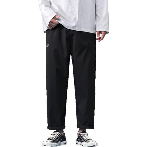 Mens Cargo Pants Nine-length Straight Casual Trousers Hiphop Dance Streetwear Jogging Outdoor Loose Sports Pantalones Teenagers