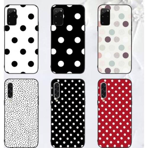 Black And White Polka Dot Phone Case For Samsung A40 A31 A50 A51 A71 A20E A20S S8 S9 S10 S20 Plus note 20 ultra