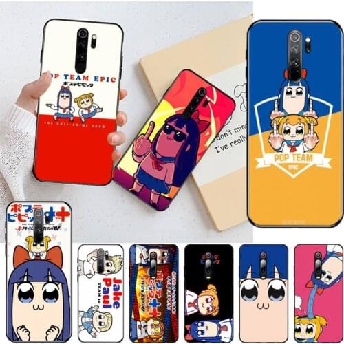 CUTEWANAN Cartoon Pop Team Epic Black TPU Soft Phone Case Cover for Redmi Note 8 8A 8T 7 6 6A 5 5A 4 4X 4A Go Pro
