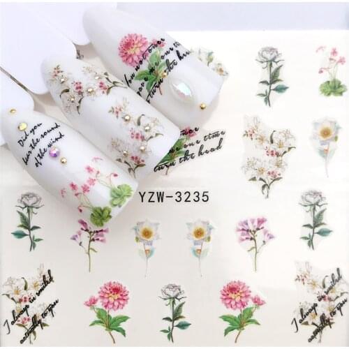Color Butterfly DIY Transfer Sticker Nail Watermark Sticker Flower Leaf DIY Spring Summer New Cherry Blossom Ball Tree Purple