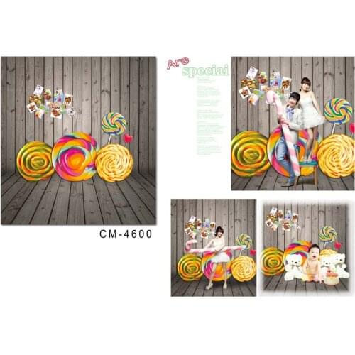 Wood Photography Backdrops Photo Background Big Lollipop for Wedding Newborn Wood Backdrops for Photo Studio Custom Made