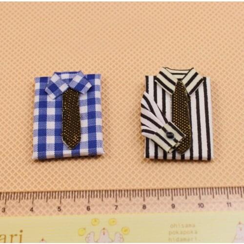 G05-X392 children baby gift Toy 1:12 Dollhouse mini Furniture Miniature rement Striped shirt 2pcs/lot