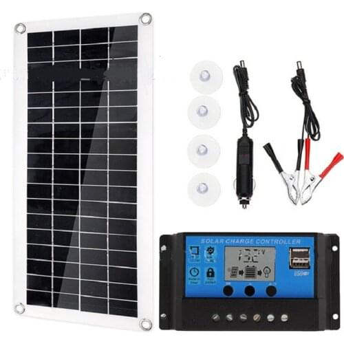 Solar Battery Power Flexible 20 w 12V Polycrystalline Solar Panel Controller Battery Charger