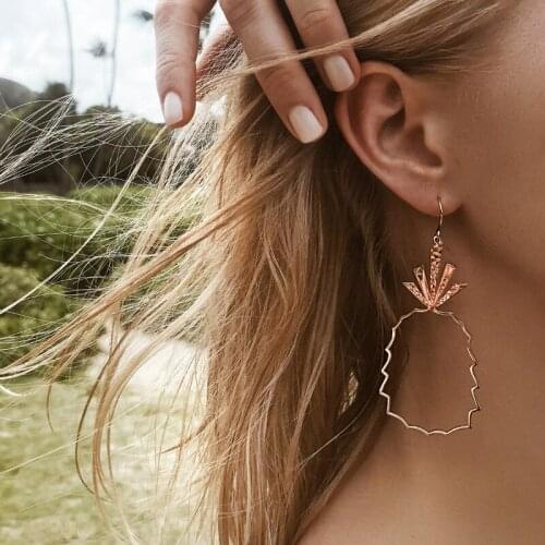 Hot Selling Geometric chic fashion girls earrings simple temperament summer style women earrings pineapple fruit charm earrings
