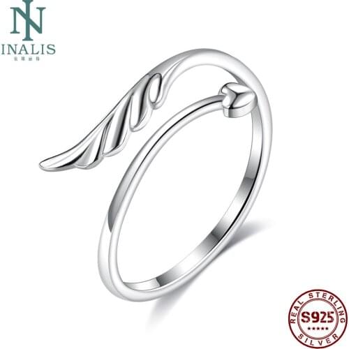 INALIS 925 Sterling Silver Simple Minimalist Open Adjustable Romantic Finger Rings For Women Anniversary Fine Female Jewelry