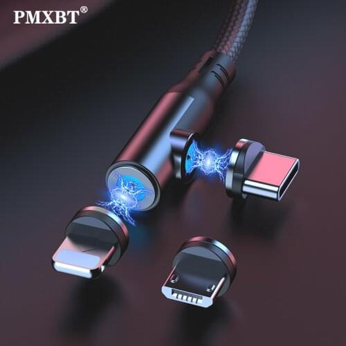 Magnetic Micro USB Type C Cable For iPhone 12 11 Xiaomi 7 Fast Charging Magnet USB Mobile Phone Charger Right Angle Gaming Cable