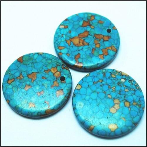 Hot selling 5 pcs/lot nature blue turquoisee pendants fashion jewelry accessories pedants size 40mm charms pendants