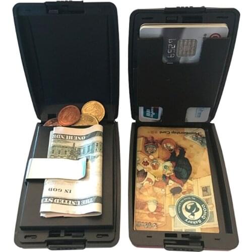 Men Business Card Holder RFID Anti-Theft Bank Credit Cards ID Case Bag Wallet Money Clip Organizer