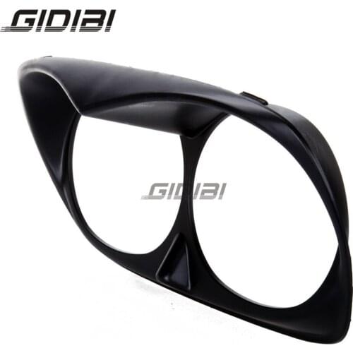 Black Dual Headlight Fairing Trim Bezel Scowl Cover For Road Glide 1998-2013 Front Headlight Cover