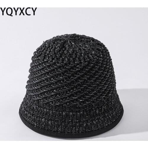 YQYXCY Bucket Hat Summer Women Outdoor Sun Protection Straw Fishing Hat Beach Travel Sunshade Gorros