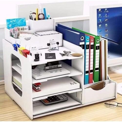 Office Supplies Folder Storage Box Multi-layer Bookshelf Simple Table Multifunctional Bookend DIY Desktop Storage Box