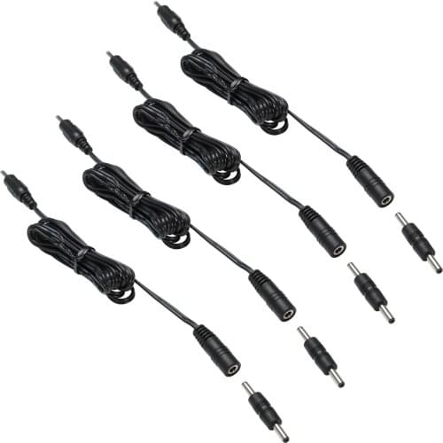 3.5X1.35 mm DC Connector for Kitchen Light Bar,Black Cords (4 Packs)