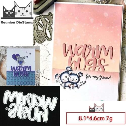 Reunion Warm Hugs Letter Metal Cutting Dies Stencils for DIY Scrapbooking Photo Album Decorative Embossing Cards Craft Cut Dies