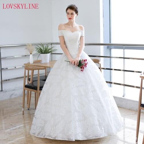 Luxury Full Lace Embroidery Wedding Dress Short Sleeves Ball Gown Wedding Dresses New