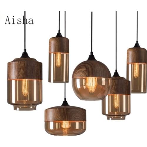 Glass Nordic Modern Pendant Lamp Dinning Room Bar Cafe Loft Vintage Light Hanging Lights Industrial Lighting Fixtures LED
