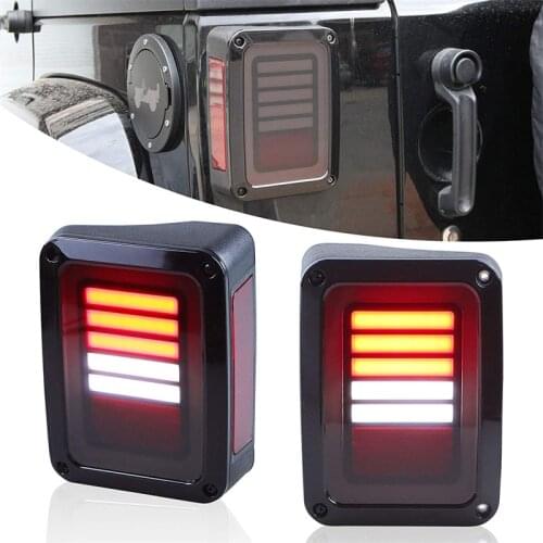 Smoked LED Tail Lights DOT Lamp For Jeep Wrangler Taillights For Jeep Wrangler JK JKU Sahara Freedom Rubicon 2 4 Door 2007-2017