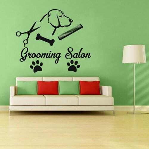 Dogs Grooming Salon Wall Decal Pet Salon Best Friend Animals anime Best fiend Vinyl wall decal for Grooming Room Decor C491