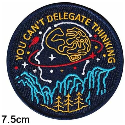 You Can't Delegate Thinking Brain Iron On Embroidered Clothes Patches For Clothing Stickers Garment Apparel Accessories