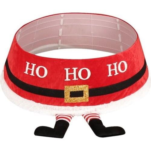 Christmas Tree Skirt Base Collar Around Cover with Delightful Legs Xmas New Year D0AD