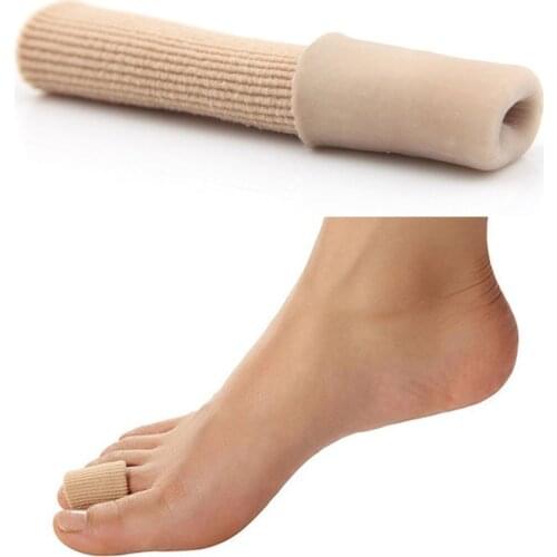 1Pcs Silicone Cover Cut Toe Set Rib Fabric Gel Tube Sleeve Cap for Hammer Toe Finger Separation Protector Foot Care Finger Toe