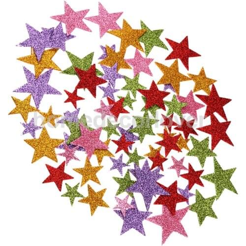 1 Pack Colorful Self Adhesive Star Shape Foam Glitter Stickers for Kid Craft