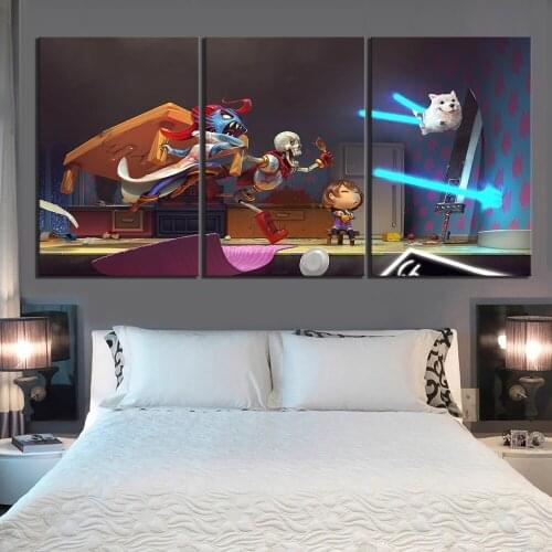 3 Piece HD Cartoon Picture UNDERTALE Game Poster Artwork Canvas Paintings Wall Art for Home Decor