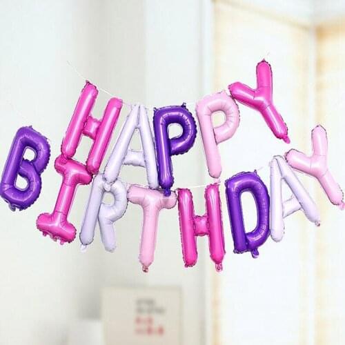 300sets/lot 13pcs/set Happy Birthday Letter set 16 inch Foil Balloon 16" Ballon For Baby Kids Birthday Party Decoration