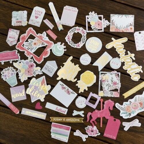 35pcs Colorful Cardstock Die Cuts for Scrapbooking Happy Planner/Card Making/Journaling Project DIY