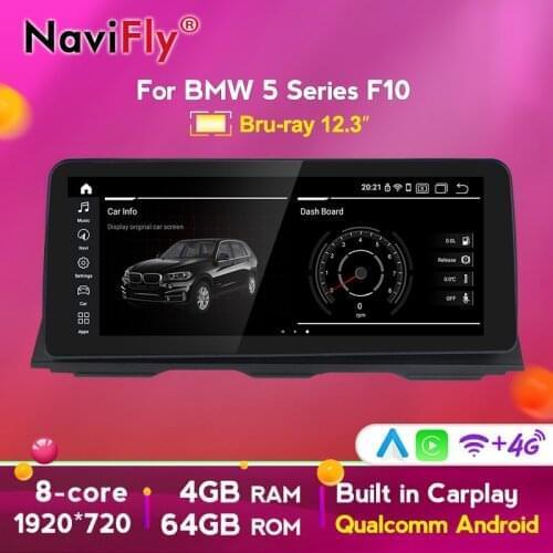 4G LTE 8Core Carplay Car Multimedia Radio player For BMW 5 Series F10 F11 2010-2016 CIC NBT Built in CarPlay 1920*720 4G+64G