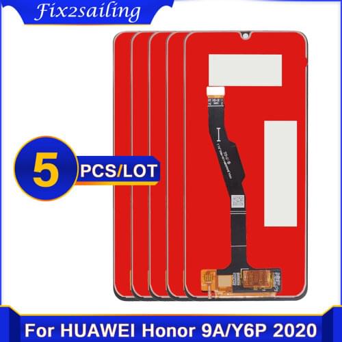 5Pcs 6.3'' LCD Display with frame For Huawei Y6P 2020 LCD Touch Screen Digitizer Assembly Replacement For Huawei Honor 9A LCD