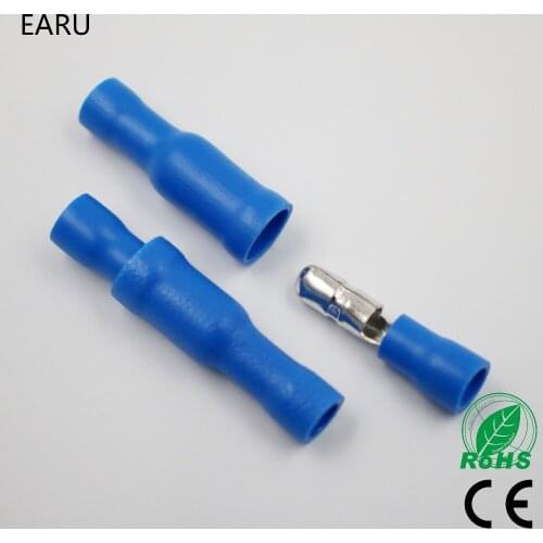 50pcs Blue Male Female Bullet Insulated Connector Crimp Terminals Wiring Cable Plug FRD2-156 FRD2.5-156 MPD2-156 MPD2.5-156 Hot