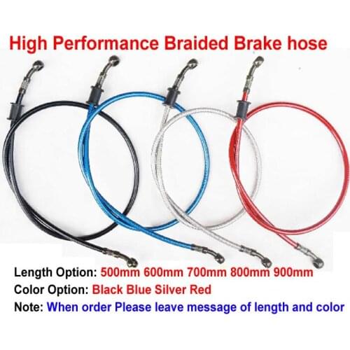 500mm 600mm 700mm 800mm 900mm Colorful Motorcycle Hydraulic Reinforced Brake Or Clutch Oil Hose Line Pipe Fit ATV Dirt Pit Bike