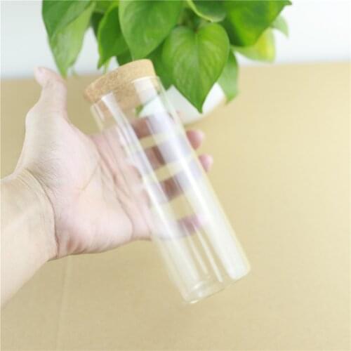 6pcs/lot 55*150mm 240ml Glass jar container Airtight Canister Kitchen Storage Bottles Jars Thick Glass Bottles Food Container
